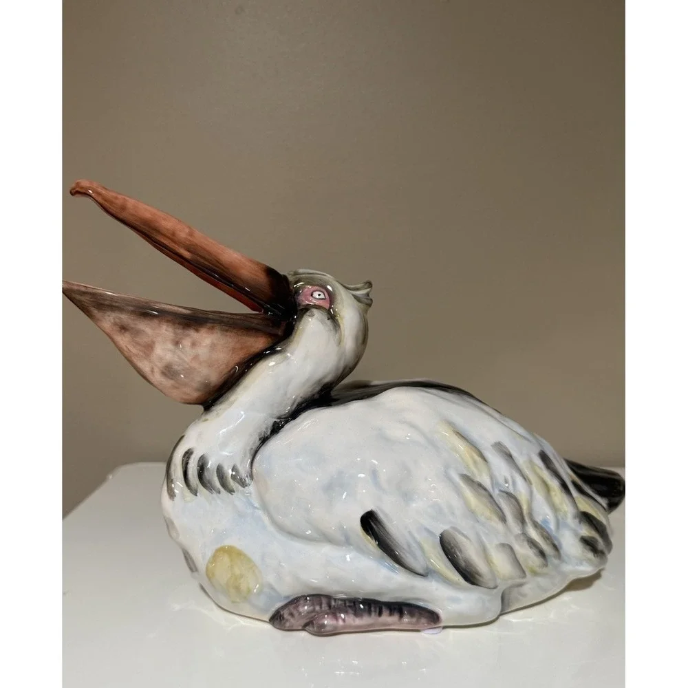 Blue Sky Clayworks PELICAN Ceramic Figurine 10 x 6.75 Coastal Seabird Beach NEW